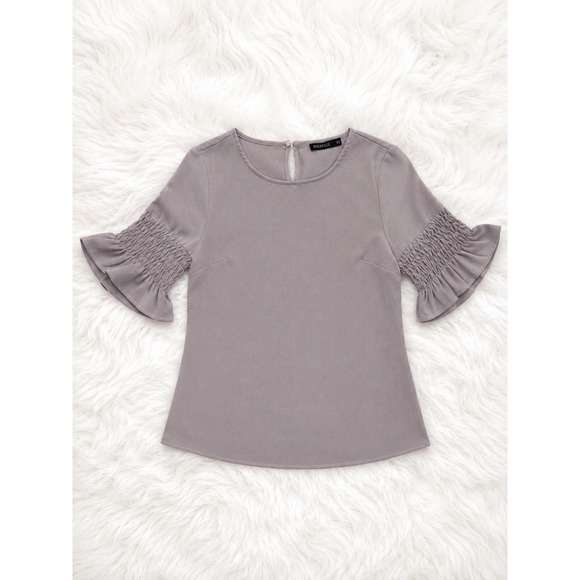Mikarose Tops - Mikarose NWT Lavender Blouse XS Ruffle Sleeve Boutique Top Modest Chic Boho